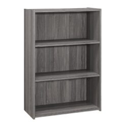 Bookshelf, Bookcase, 4 Tier, For Office, Transitional - Gray