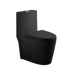 1 Piece Toilet With Tornado Flush, Dual Flush, And ADA Height Comfort Chair - Matte Black
