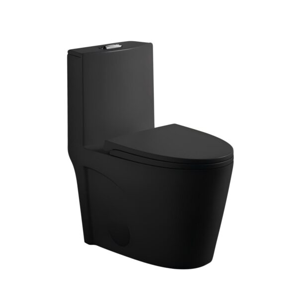 1 Piece Toilet With Tornado Flush, Dual Flush, And ADA Height Comfort Chair - Matte Black