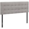 Queen Size, Bed Headboard Only, Upholstered, Durable Construction - Gray - Image 2