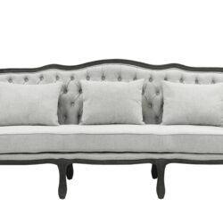 Samael - Sofa With 3 Pillows - Gray / Dark Brown