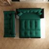 Queen Pull Out Sofa Bed, 3 In 1 Convertible Sleeper Tufted Sofa With 2 Soft Pillows - Green - Image 9