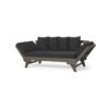 Outdoor Patio Daybed Sofa, 3 Seat Sofa With Foldable Arm 4 Back Pillows - Gray / Black - Image 8