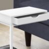 Accent Table, C - Shaped Contemporary Convenient Design - White - Image 3