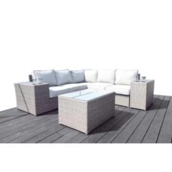 4 Piece Wicker Outdoor Seating Group With Cushions - Gray Mix