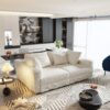 Plush Corduroy 4 Seat Sofa, Modern Comfy Upholstered Sofa Cloud Couch, Deep Seat Couches With Soft Pillows And 2 Ottomans, Convertible Sofa Lounge Chair, For Living Room, Apartment, Office - Beige - Image 6