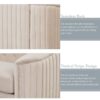 Upholstered Loveseat Sofa With Thick Removable Seat Cushion - Beige - Image 8