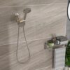 Multi Function Dual Shower Head 4.7" Rain Showerhead & 8 Function Hand Shower System - Brushed Nickel - Image 4