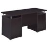 Office Computer Desk With 2 Drawers, Adjustable Shelf, Slide Out Keyboard Tray - Cappuccino - Image 7