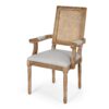 Elegant French Country Style Dining Chair With Cane Backrest - Light Gray - Image 7