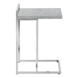 Accent Table, C - Shaped, Modern & Convenient Design - Gray