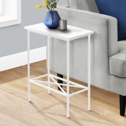 Accent Side Table, Narrow, Small, 2 Tier, Contemporary & Modern - White