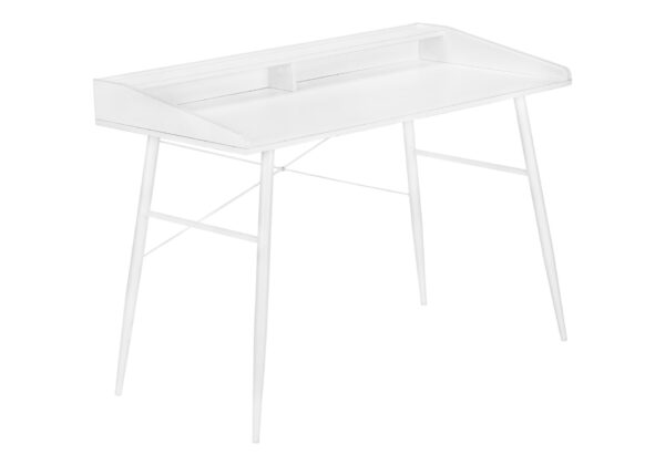 Computer Desk For Home Office, Laptop, Storage Shelves, Convenient Design - White