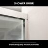 Modern Semi Frameless Bypass Sliding Shower Enclosure, Tempered Glass - Chrome - Image 7