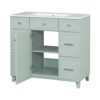 36" Bathroom Vanity With Sink, Soft Close Doors, Adjustable Shelves, And Hairdryer Storage - Green - Image 15