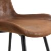 Modern Medieval Style Restaurant Cushioned Chairs With Suede Backrests And Black Metal Legs, (Set of 4) - Brown - Image 10