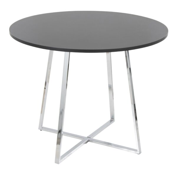 Cosmo - Canary Contemporary Dining Table - Chrome / Black