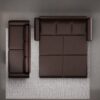 Pull Out Sofa Bed, 3 In 1 Faux Leather Convertible Sleeper Sofa With Nailhead Trim & Rolled Arm Multifunctional Sofa Bed For Living Room - Dark Brown - Image 8