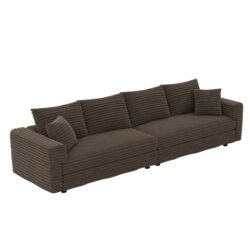 4 Seat Sofa, Convertible Deep Seat Sofa Lounge Chair For Living Room - Camel