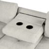 Versatile L Shaped Sofa Bed With Storage, Cup Holders, USB Ports Chenille - Beige - Image 22
