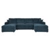 3 Piece Corduroy Double Chaise Sectional Sofa - Blue - Image 4