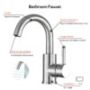 Bathroom Faucet Single Hole Single Handle - Brushed Nickel - Image 5