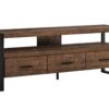 TV Stand, Console, Media Entertainment Center, Storage Drawers, Elegant Design - Brown - Image 6