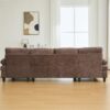 Modern U Shaped Sectional Sofa With Dual Chaise Lounges Storage Pockets And Armrest Pillows - Brown - Image 8