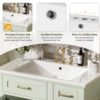 30" Bathroom Vanity With Sink, Soft Close Doors, Deep & Standard Drawer, & - Green - Image 8