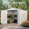 Metal Outdoor Storage Shed 8 X 6 Ft With Pitched Roof And Side Window - White / Gray - Image 5