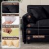 Oversized Recliner Chair With Movable Ottoman, Soft Chenille Upholstered Indoor Lounge Chair - Black - Image 7