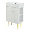 Hearth & Haven Amelia - Bathroom Vanity With Storage Cabinet, Single Ceramic Sink And Right Side Storage - White - Image 17