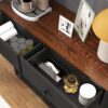 Double Tilt Out Trash Cabinet With Hideaway Drawer And Barn Door - Black - Image 10