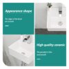 Rectangle Wall Mount Bathroom Sink With Single Faucet Hole - White - Image 6