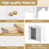 Modern Bathroom Vanity With Ceramic Sink, Freestanding, One Tip - Out Drawer, 3 Side Drawers, Adjustable Shelf - White - Image 6