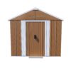 Heavy Duty Storage Shed With Windows, Lockable Door & Ventilation, Weatherproof Outdoor Garden Shed For Backyard - Brown - Image 8