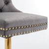 Thick Golden Swivel Velvet Barstools Adjusatble Seat Height From 25-33", Modern Upholstered Bar Stools With Backs Comfortable Tufted For Home Pub And Kitchen Island (Set of 2) - Gray - Image 13