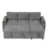 L Shaped Convertible Sofa Bed With Storage, Cup Holders, USB Ports Chenille - Gray - Image 13