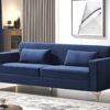 Aesthetic Sofas For Living Room, 3 Seater Couch With Classic Modern Appeal And Luxurious Soft Comfort, Easy To Maintain - Blue - Image 15