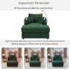 Single Sofa Couch With Storage Space, Movable Ottoman, USB Ports, Cup Holders, Phone Holder - Green - Image 9