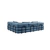 Oversized Upholstered Sectional Sofa Couch Set, Modular L Shaped Floor Sofa Set With 6 Pillows For Living Rooms - Blue - Image 14