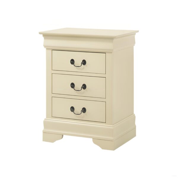 Louis Phillipe - 3 Drawer Nightstand - Beige