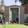 6Ft x 5Ft Outdoor Metal Storage Shed - Gray - Image 2