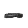 Oversized Upholstered Sectional Sofa Couch Set, Modular L Shaped Floor Sofa Set With 6 Pillows For Living Rooms - Dark Gray - Image 16