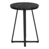 Accent Table, Side, Round Marble Look Contemporary & Modern - Black - Image 3