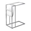 C-Shaped Accent Table Magazine Storage For Living Room - Chrome - Image 8
