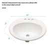 20 X 18" Modern Ceramic Oval Undermount Bathroom Sink With 3 Faucet Holes - White - Image 3