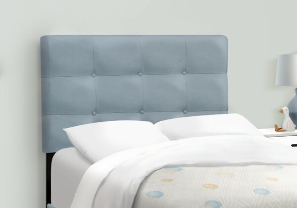 Twin Size Bed, Upholstered, Frame Only, Transitional - Blue