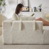 Modern Chenille Upholstered Sectional Sofa Couch Set, Modular L Shaped Sectional Living Room Sofa Set With 6 Pillows, Free Combination - Beige - Image 18