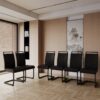 Modern Dining Chairs With High Back Upholstered Side And Metal Legs (Set of 2) - Black - Image 13
